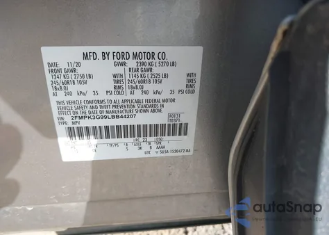 2020 Ford Edge Se from USA, damaged, VIN 2FMPK3G99LBB44207